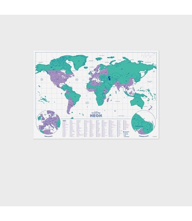 Suck UK Neon Scratch map Travel-size