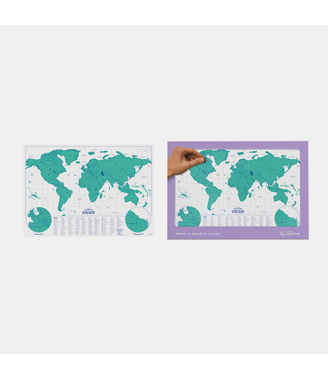 Suck UK Neon Scratch map Travel-size