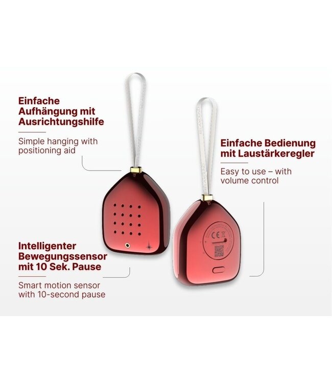 Relaxound 'Vogelhuis' Jingle Bells | Red stars | kersthanger