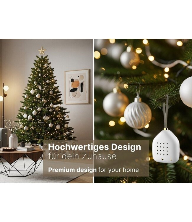 Relaxound 'Vogelhuis' Jingle Bells | White stars | kersthanger