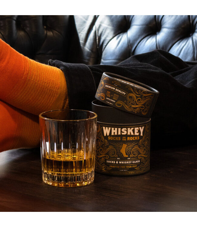 Luckies Whiskey Socks on the Rocks - sokken & glas