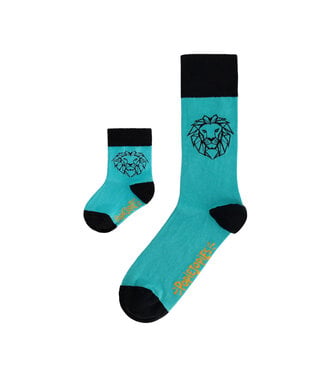 Popiejopies Matching sokken Brullende Leeuw | turquoise