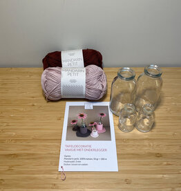 PAKKET TAFELDECORATIE MINI VAASJES KATOEN