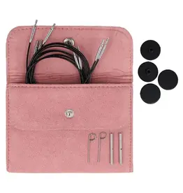 KNITPRO SWIVEL 360° VERW. KABEL SEET 60-100 CM ROZE