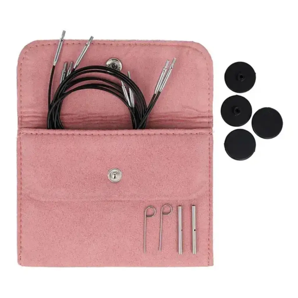 KNITPRO SWIVEL 360° VERW. KABEL SEET 60-100 CM ROZE