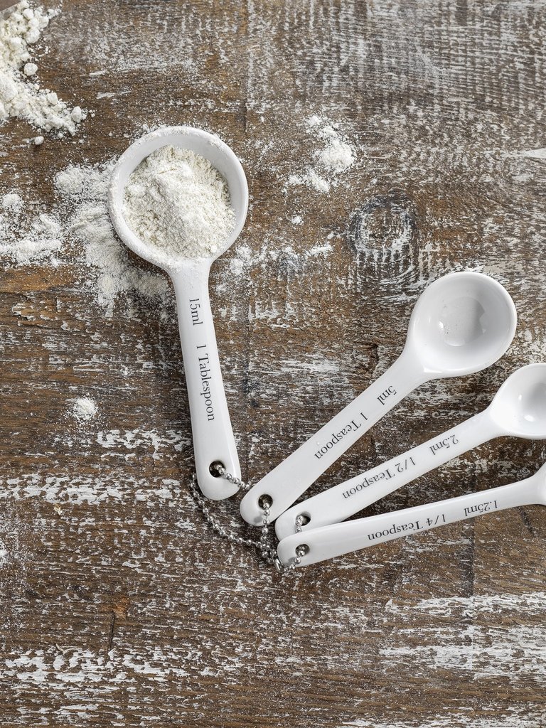 Ceramic Measuring Spoon Set White