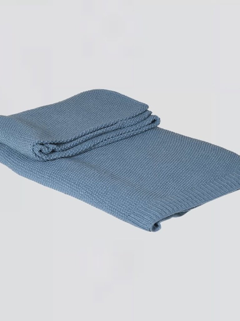 Blue Knitted Blanket
