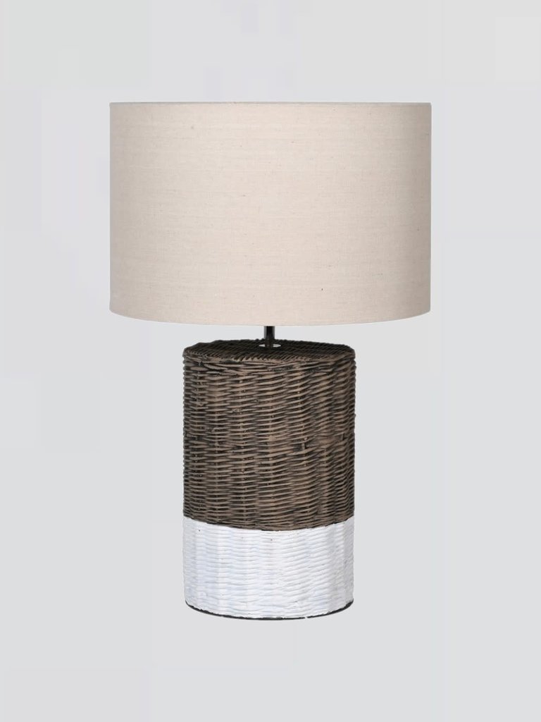 Basket Effect Lamp with White Base