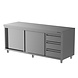 Sibero Werktafel Met Schuifdeuren - 3 Laden Rechts - RVS - 1800x700x850(h)mm - Werkkast Roestvrijstaal Sibero Werktafel Met Schuifdeuren - 3 Laden Rechts - RVS - 1800x700x850(h)mm - Werkkast Roestvrijstaal