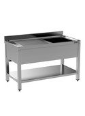 Sibero RVS | Spoelbak | 1 Spoelbak | Rechts | Demontabel | 1400x700x850(h)mm | Spoeltafel Met 1 Spoelbak | 140cm breed