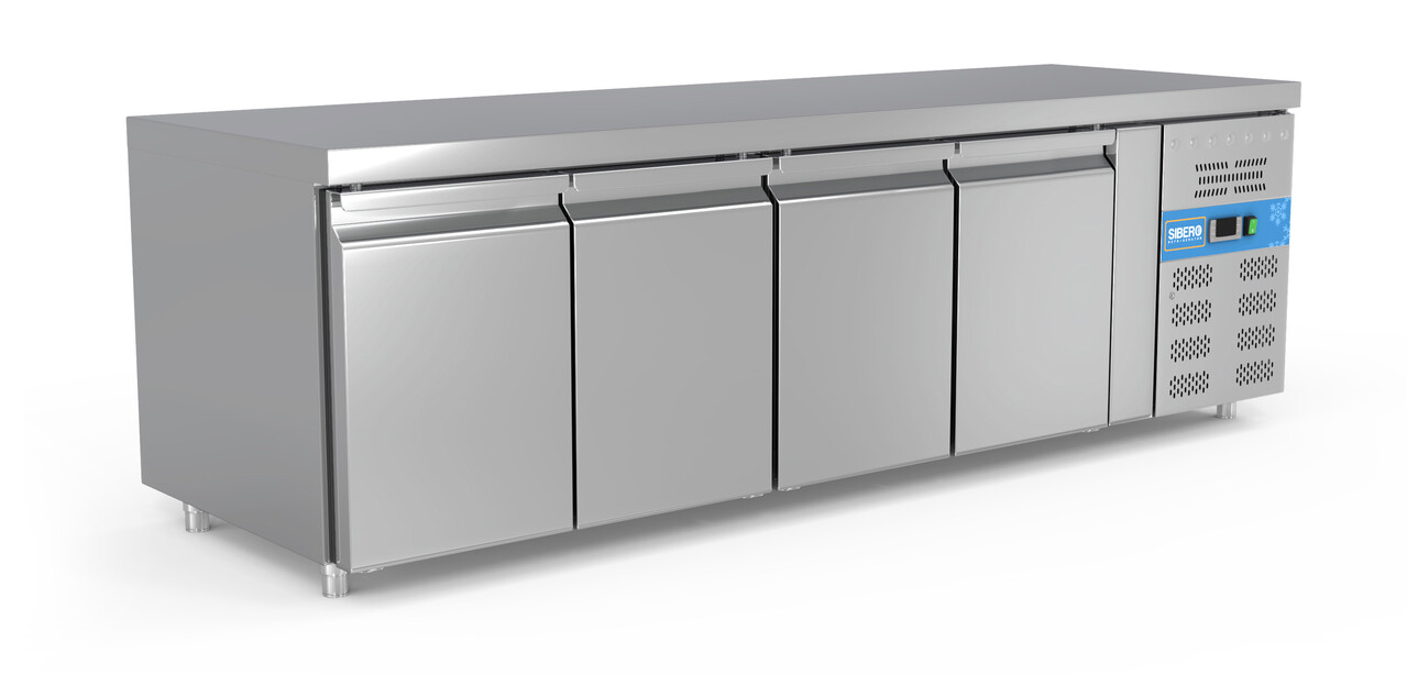 SIBERO Horeca Koelwerkbank | 4 Deurs | RVS | 616 Liter | Sibero | 2230x700x860(h)mm SIBERO Horeca Koelwerkbank | 4 Deurs | RVS | 616 Liter | Sibero | 2230x700x860(h)mm