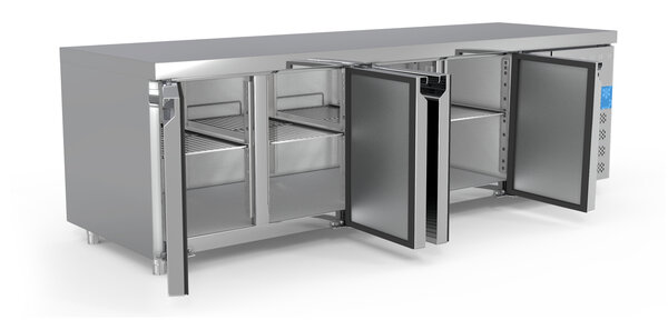 SIBERO Horeca Koelwerkbank | 4 Deurs | RVS | 616 Liter | Sibero | 2230x700x860(h)mm SIBERO Horeca Koelwerkbank | 4 Deurs | RVS | 616 Liter | Sibero | 2230x700x860(h)mm