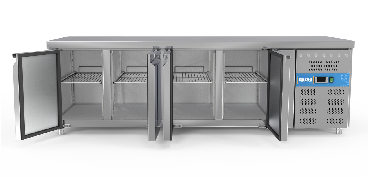 SIBERO Horeca Koelwerkbank | 4 Deurs | RVS | 616 Liter | Sibero | 2230x700x860(h)mm SIBERO Horeca Koelwerkbank | 4 Deurs | RVS | 616 Liter | Sibero | 2230x700x860(h)mm