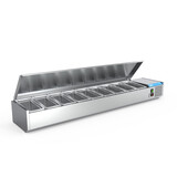 SIBERO RVS Opzetvitrine - Met RVS Top - GN 9X1/3 - 2000X395X440(h)mm SIBERO RVS Opzetvitrine - Met RVS Top - GN 9X1/3 - 2000X395X440(h)mm