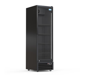 SIBERO Horeca Koelkast 360L – 1 Deurs – Glasdeur – Zwart