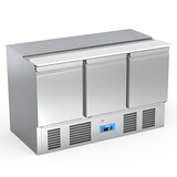 SIBERO RVS Saladette - 3 Deur - Met RVS Top - 400 Liter - GN 4X1/1 - 1365X700X860(h)mm