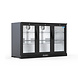 Sibero Horeca Bar Koelkast - 3 Deuren - Zwart - Glas Deur - 320 Liter - Display Koeling - Drank Koelkast - 1350x530x835(h)mm Sibero Horeca Bar Koelkast - 3 Deuren - Zwart - Glas Deur - 320 Liter - Display Koeling - Drank Koelkast - 1350x530x835(h)mm