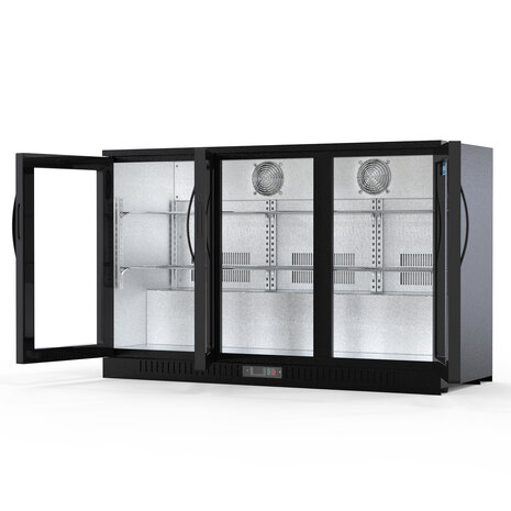 SIBERO 320L Bar Koelkast – Stijlvolle Horeca Koeling met 3 Glazen Klapdeuren – Energiezuinige en Ruime Drankkoeling SIBERO 320L Bar Koelkast – Stijlvolle Horeca Koeling met 3 Glazen Klapdeuren – Energiezuinige en Ruime Drankkoeling