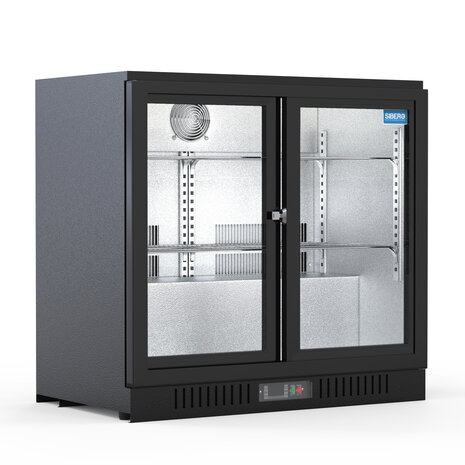 SIBERO 220L Bar Koelkast – Compacte Horeca Koeling met 2 Glazen Schuifdeuren – Energiezuinige Drankkoelkast – Zwart Design SIBERO 220L Bar Koelkast – Compacte Horeca Koeling met 2 Glazen Schuifdeuren – Energiezuinige Drankkoelkast – Zwart Design