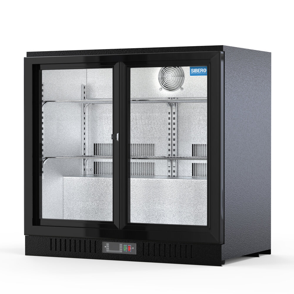SIBERO 220L Bar Koelkast – Compacte Horeca Koeling met 2 Glazen Schuifdeuren – Energiezuinige Drankkoelkast – Zwart Design SIBERO 220L Bar Koelkast – Compacte Horeca Koeling met 2 Glazen Schuifdeuren – Energiezuinige Drankkoelkast – Zwart Design