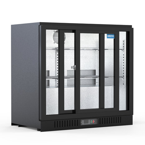 SIBERO 220L Bar Koelkast – Compacte Horeca Koeling met 2 Glazen Schuifdeuren – Energiezuinige Drankkoelkast – Zwart Design SIBERO 220L Bar Koelkast – Compacte Horeca Koeling met 2 Glazen Schuifdeuren – Energiezuinige Drankkoelkast – Zwart Design