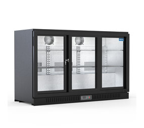 SIBERO 330L Bar Koelkast – 3 Glazen Schuifdeuren – Zwart – Horeca Koeling voor Dranken en Bier SIBERO 330L Bar Koelkast – 3 Glazen Schuifdeuren – Zwart – Horeca Koeling voor Dranken en Bier