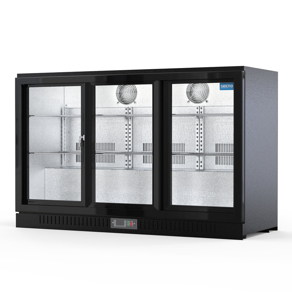 SIBERO 330L Bar Koelkast – Grote Horeca Drankkoeling met 3 Glazen Schuifdeuren – Energiezuinige Professionele Koelkast SIBERO 330L Bar Koelkast – Grote Horeca Drankkoeling met 3 Glazen Schuifdeuren – Energiezuinige Professionele Koelkast