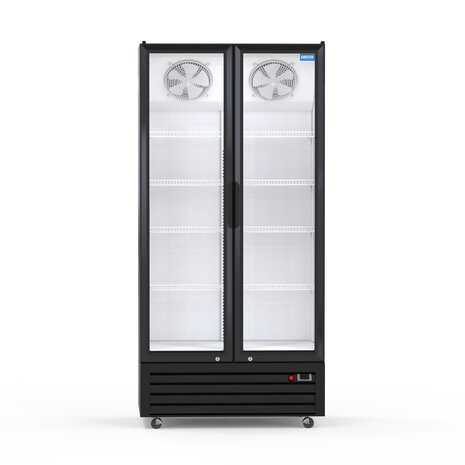 SIBERO Horeca Display Koelkast 750L – 2 Deurs – Geventileerde Koeling – Glasdeuren – Zwart Buiten / Wit Binnen – 1120×590×1995 mm SIBERO Horeca Display Koelkast 750L – 2 Deurs – Geventileerde Koeling – Glasdeuren – Zwart Buiten / Wit Binnen – 1120×590×1995 mm