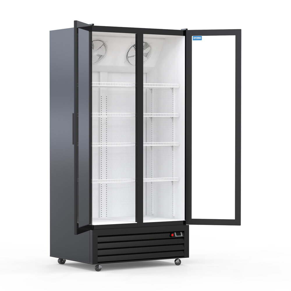 SIBERO Horeca Display Koelkast 750L – 2 Deurs – Geventileerde Koeling – Glasdeuren – Zwart Buiten / Wit Binnen – 1120×590×1995 mm SIBERO Horeca Display Koelkast 750L – 2 Deurs – Geventileerde Koeling – Glasdeuren – Zwart Buiten / Wit Binnen – 1120×590×1995 mm