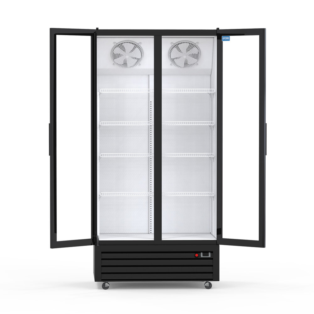 SIBERO Horeca Display Koelkast 750L – 2 Deurs – Geventileerde Koeling – Glasdeuren – Zwart Buiten / Wit Binnen – 1120×590×1995 mm SIBERO Horeca Display Koelkast 750L – 2 Deurs – Geventileerde Koeling – Glasdeuren – Zwart Buiten / Wit Binnen – 1120×590×1995 mm