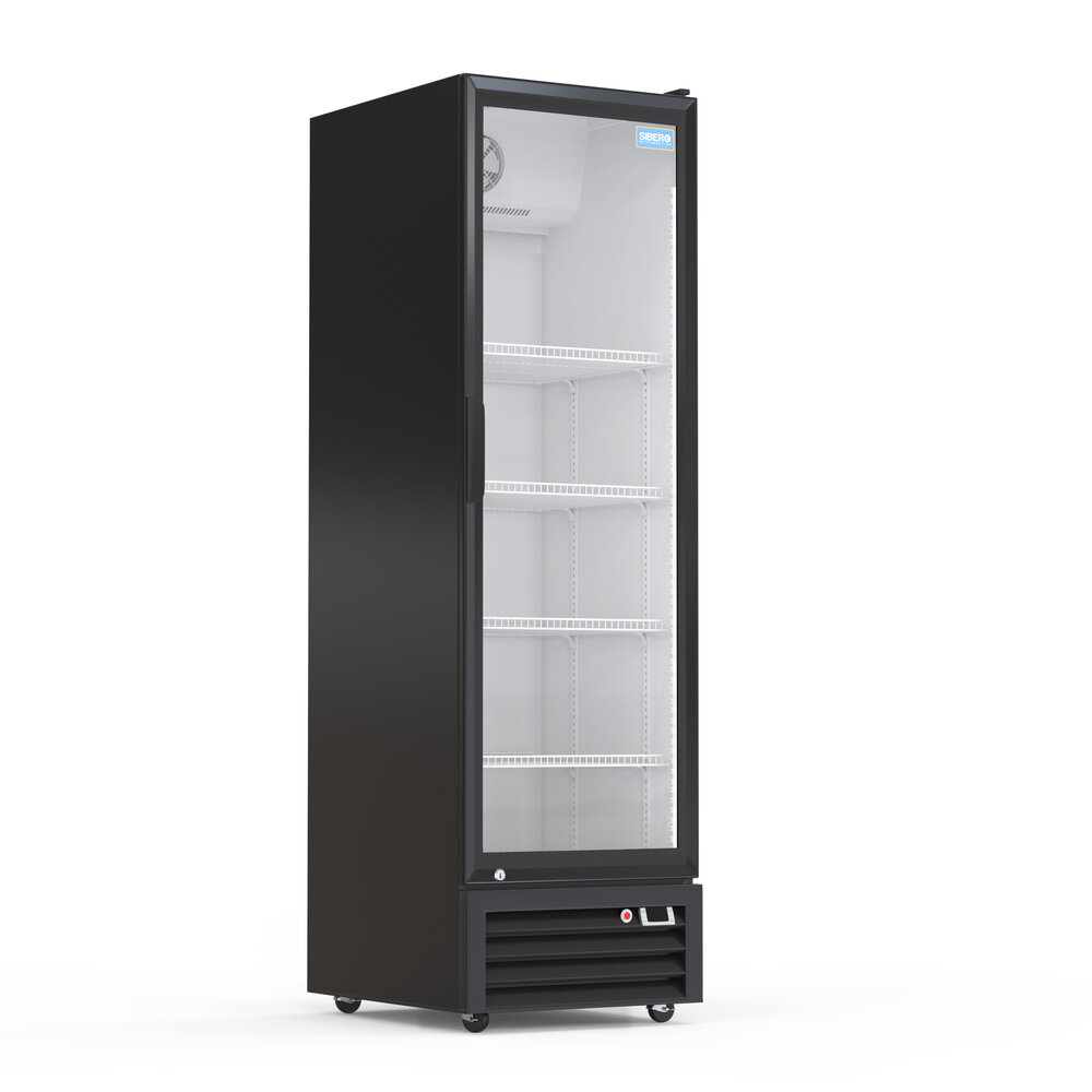 SIBERO 360 Liter 1-Deurs Geventileerde Horeca Koelkast – Glasdeur – Wit Interieur & Zwart Exterieur – 580x606x1980mm SIBERO 360 Liter 1-Deurs Geventileerde Horeca Koelkast – Glasdeur – Wit Interieur & Zwart Exterieur – 580x606x1980mm