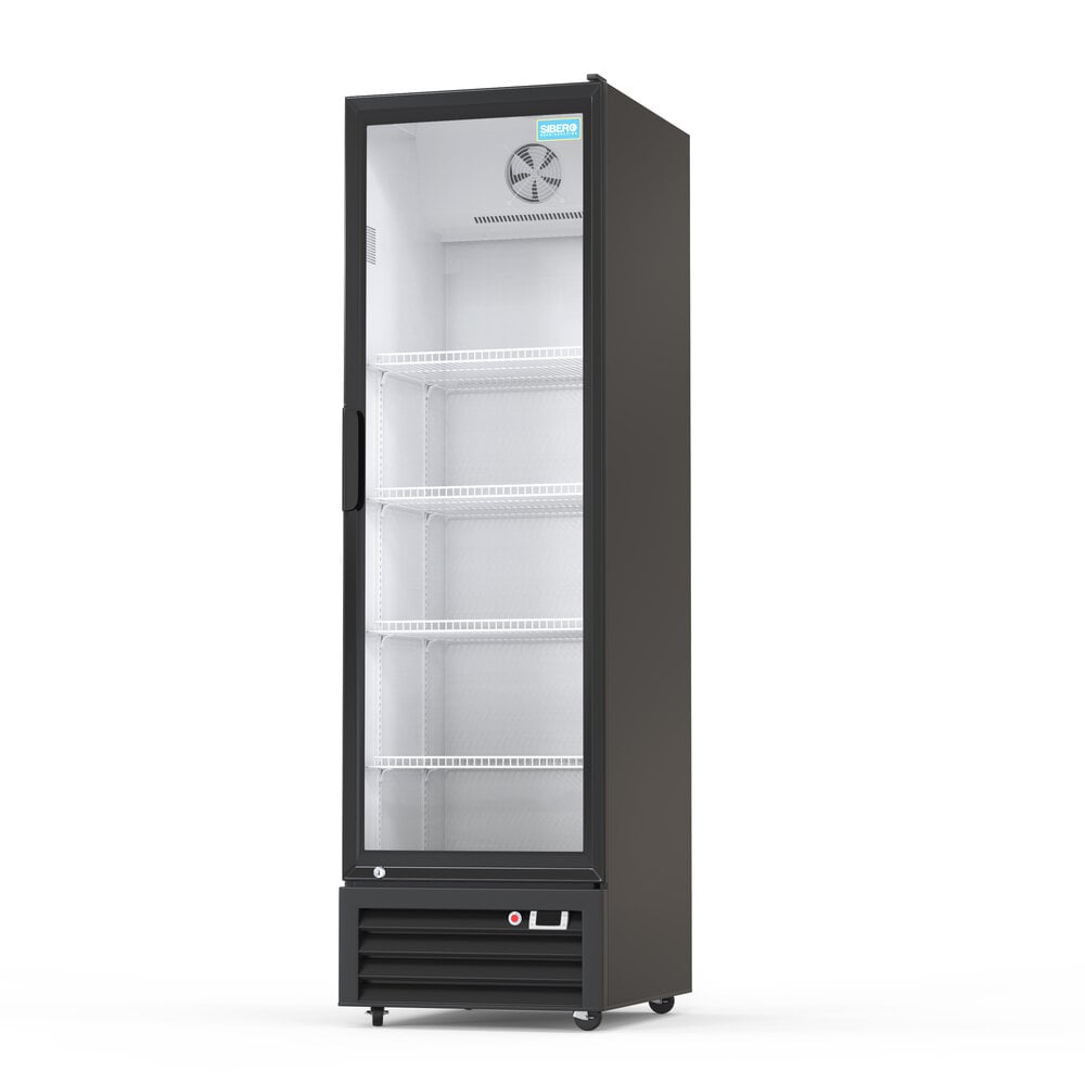SIBERO 360 Liter 1-Deurs Geventileerde Horeca Koelkast – Glasdeur – Wit Interieur & Zwart Exterieur – 580x606x1980mm SIBERO 360 Liter 1-Deurs Geventileerde Horeca Koelkast – Glasdeur – Wit Interieur & Zwart Exterieur – 580x606x1980mm
