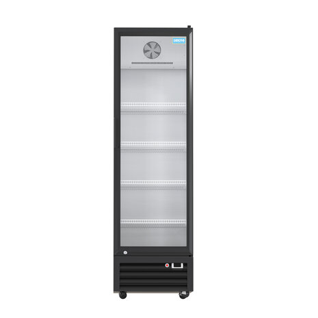SIBERO 360 Liter 1-Deurs Geventileerde Horeca Koelkast – Glasdeur – Wit Interieur & Zwart Exterieur – 580x606x1980mm SIBERO 360 Liter 1-Deurs Geventileerde Horeca Koelkast – Glasdeur – Wit Interieur & Zwart Exterieur – 580x606x1980mm