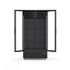 SIBERO Horeca Display Koelkast 750L – 2 Deurs – Geventileerde Koeling – Glasdeuren – Zwart (Binnen & Buiten) – 1120×590×1995 mm