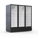 SIBERO 3-Deurs Horeca Koelkast 1500L – Wit/Zwart – Glasdeuren