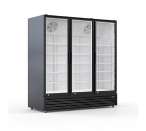 SIBERO Horeca Koelkast 1500L – 3 Deurs – Glasdeuren – Zwart