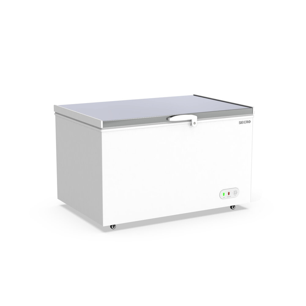 SIBERO RVS Vrieskist 450L – Professionele Horeca Diepvrieskist – RVS Deksel – 1270×765×840 mm