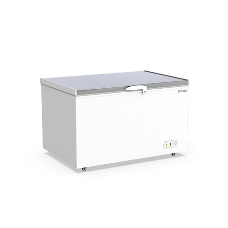 SIBERO RVS Vrieskist – 450 Liter – Professionele Diepvrieskist met RVS Deksel – Energiezuinige Horeca Vriezer – 1270x765x840mm