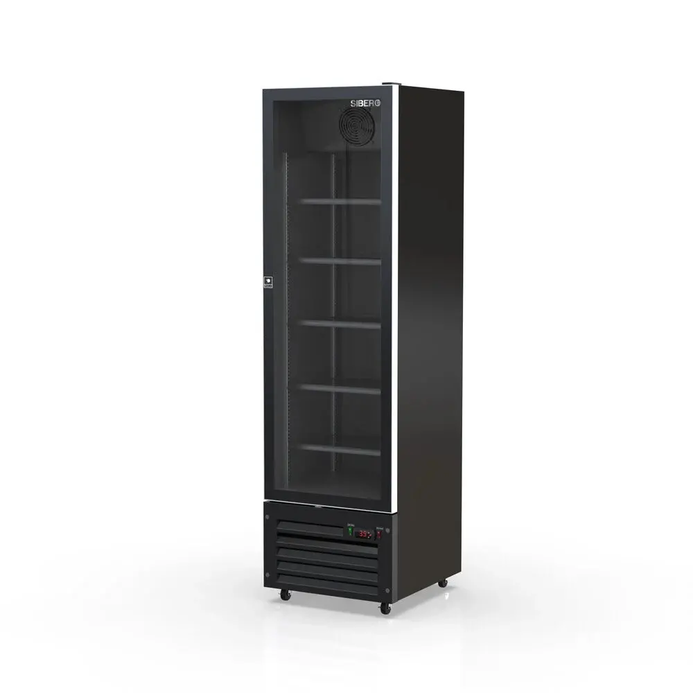 ''Lichte schade'' Luxe Display Koelkast – 1-Deurs – Geforceerde Koeling – Glasdeur – Zwart Interieur & Exterieur – 540x580x1900mm