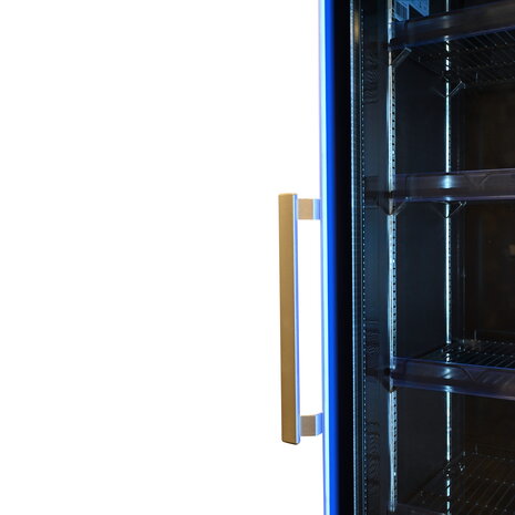 SIBERO Zwarte Horeca Koelkast 380 Liter met Glasdeur en Blauwe LED – Digitaal Temperatuurdisplay