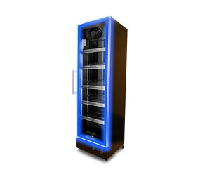 SIBERO Horeca Koelkast 380L Zwart – Glasdeur – Blauwe LED