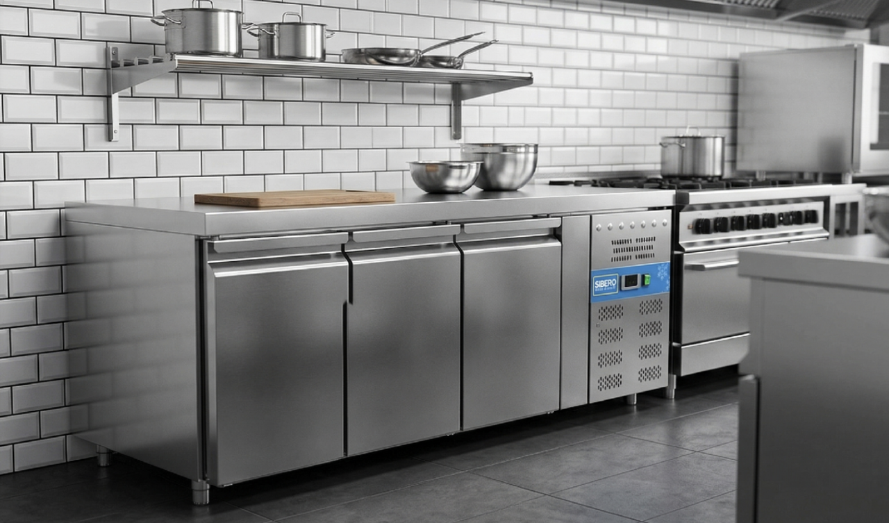 SIBERO Horeca Koelwerkbank | 3 Deurs | RVS | 465 Liter | Sibero | 1795x700x860(h)mm