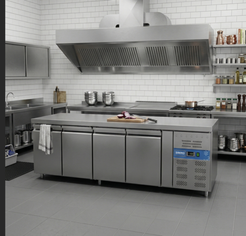 SIBERO Horeca Koelwerkbank | 4 Deurs | RVS | 616 Liter | Sibero | 2230x700x860(h)mm