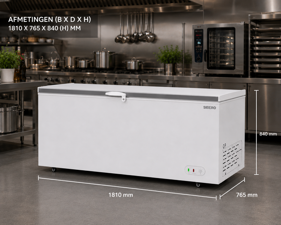 SIBERO RVS Vrieskist 650L – Professionele Horeca Diepvrieskist – RVS Deksel – 1810×765×840 mm SIBERO RVS Vrieskist 650L – Professionele Horeca Diepvrieskist – RVS Deksel – 1810×765×840 mm