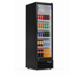 SIBERO Horeca Koelkast 360L – 1 Deurs – Glasdeur – Zwart