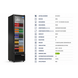 SIBERO Horeca Koelkast 360L – 1 Deurs – Geventileerde Koeling – Glasdeur – Zwart Buiten / Wit Binnen – 540×560×1920 mm SIBERO Horeca Koelkast 360L – 1 Deurs – Geventileerde Koeling – Glasdeur – Zwart Buiten / Wit Binnen – 540×560×1920 mm