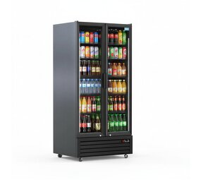 SIBERO Horeca Koelkast 750L – 2 Deurs – Glasdeuren – Zwart