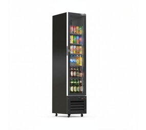 SIBERO Display Koelkast 220L – 1 Deurs – Glasdeur – Zwart