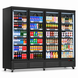 SIBERO Supermarkt Koelkast 2159 Liter – 4 Glasdeuren – Ledverlichting – Zwart