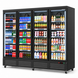 SIBERO Supermarkt Koelkast 2159 Liter – 4 Glasdeuren – Ledverlichting – Zwart